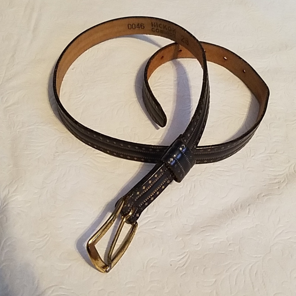 Vintage Thin Hickok Cowhide Black Belt
